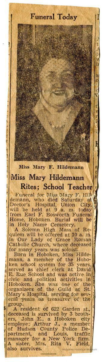 Mary F. Hildemann obituary