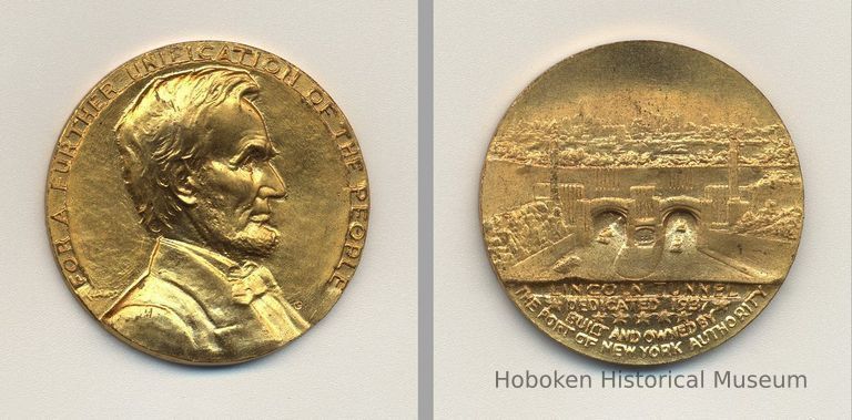 Commemorative medallion: Lincoln Tunnel, Dedicated 1937. Issued Nov. 1937 by Port of New York Authority. picture number 1