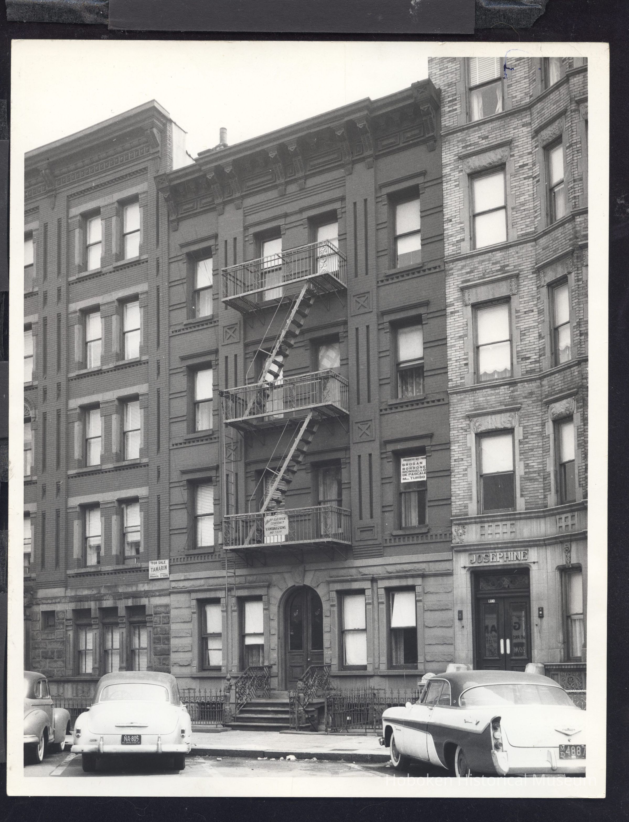 B&W photo of apartment building at 817 Washington Street, Hoboken. picture number 1