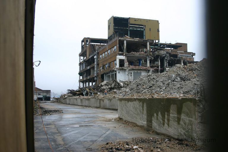 Digital color image of the Maxwell House Coffee plant site with demolition underway, Hoboken, October 2004 picture number 1