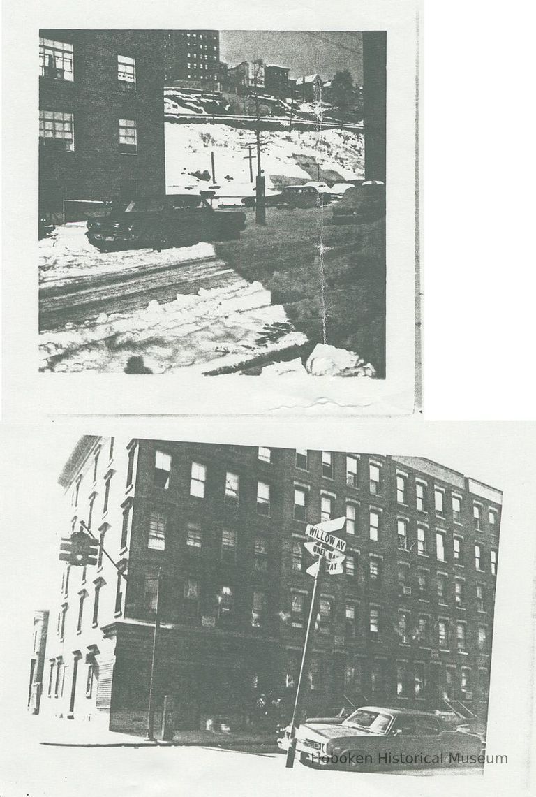 Black-and-white photocopy of two street scenes in Hoboken, no date, ca. 1970-75. picture number 1