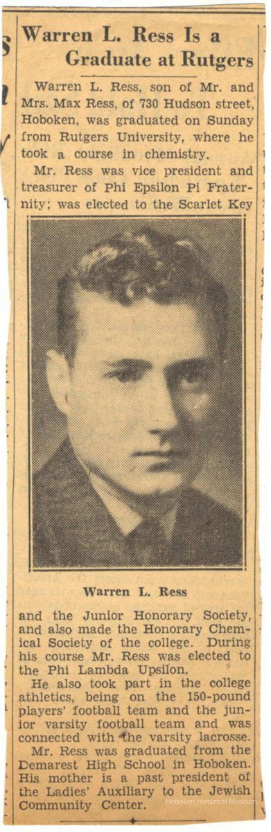 Newspaper clipping from album of article 