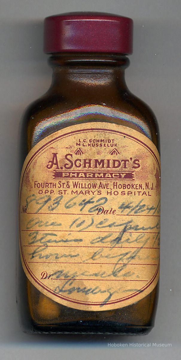 bottle with label