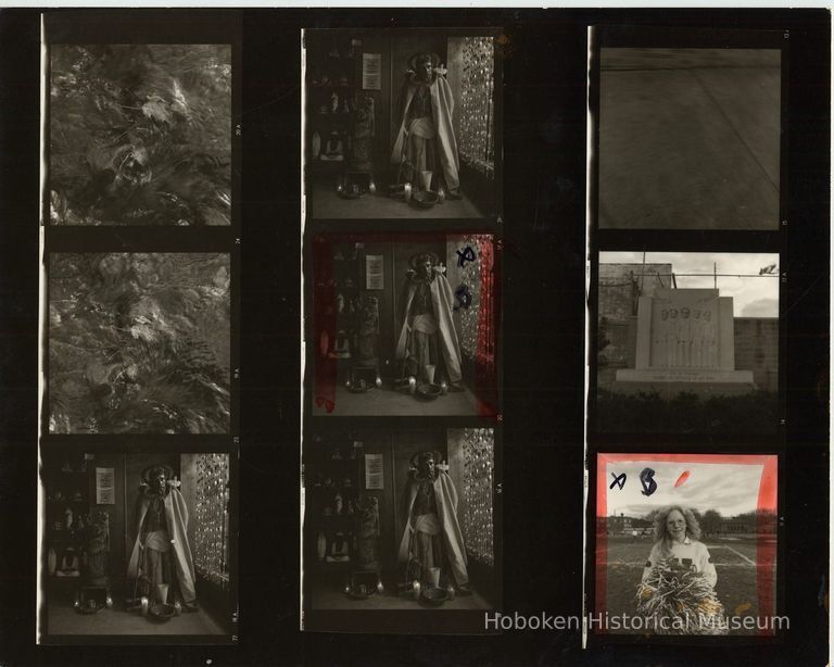 B+W negative contact sheet of images of Hoboken taken by John Conn. no date, [1976]. picture number 1