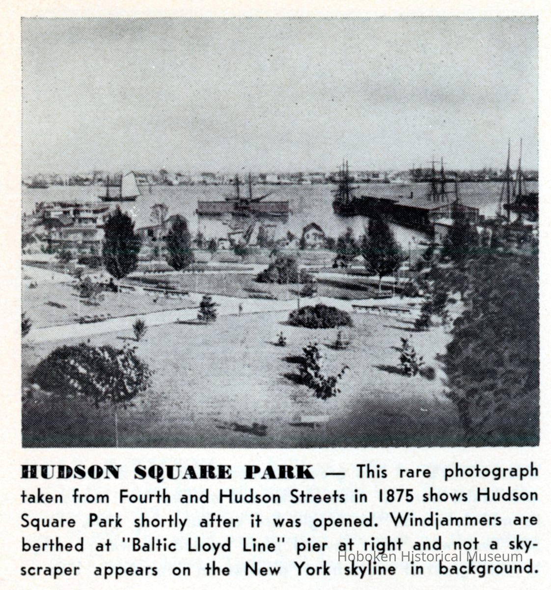 Reference image: Hudson Square Park, Hoboken, 1875. picture number 1
