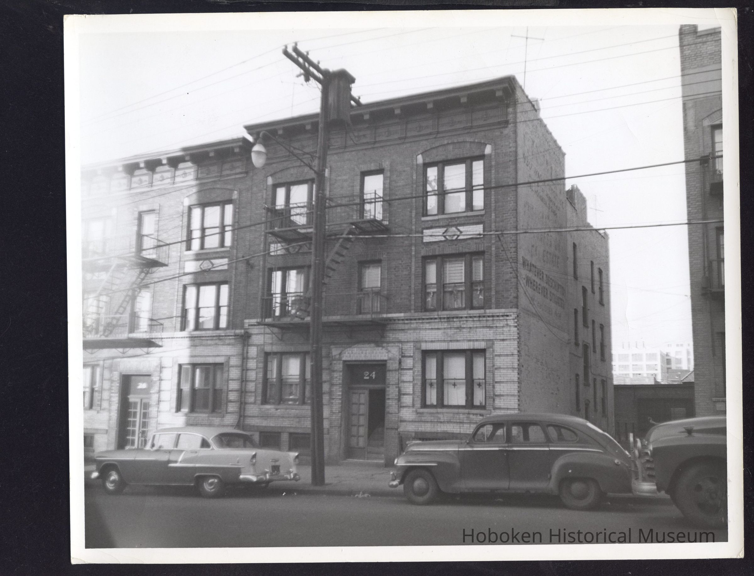 B&W photo of apartment building at 24 Broadway, Jersey City. picture number 1