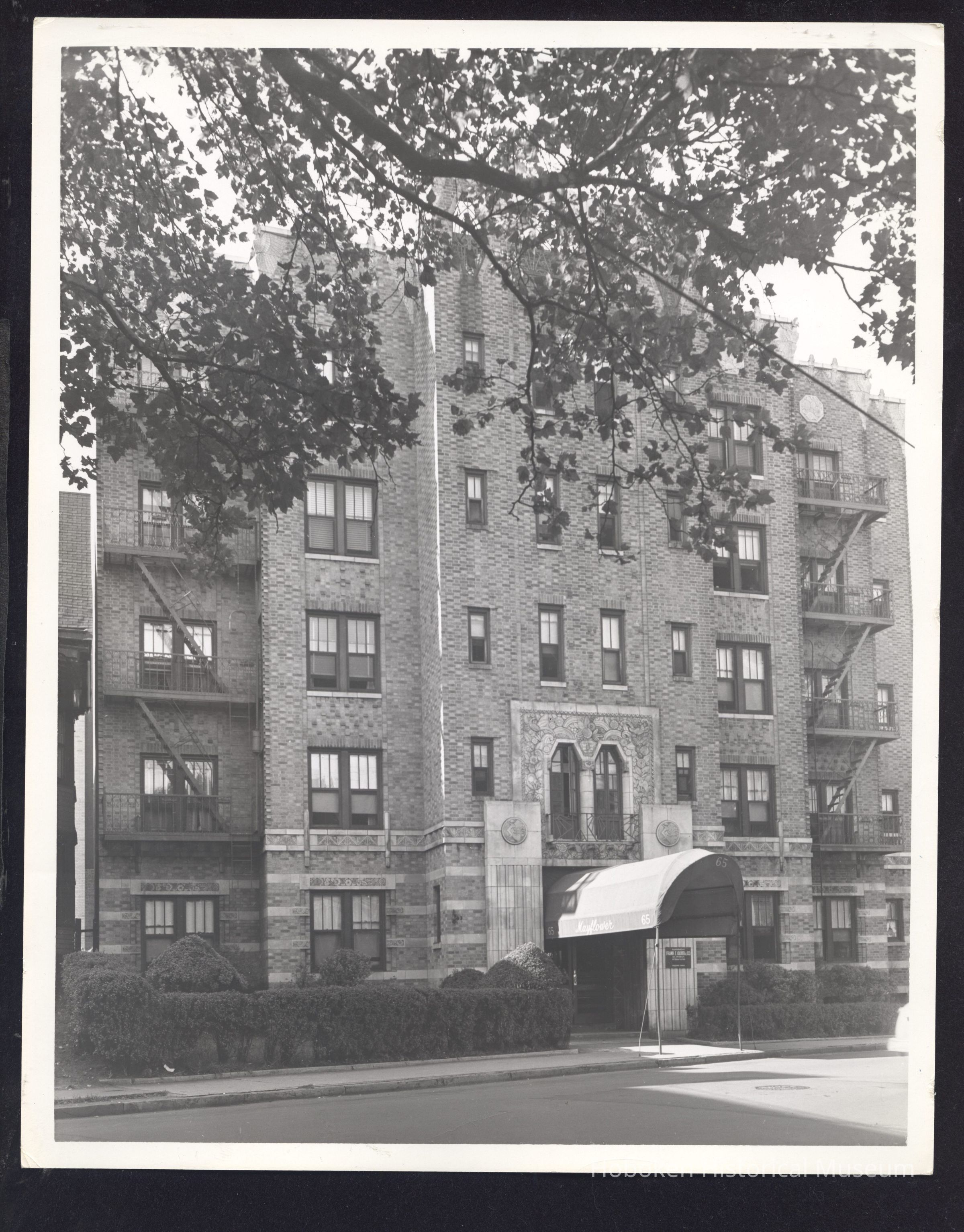 B&W photo of apartment building at 65 Tonnelle Avenue, Jersey City. picture number 1