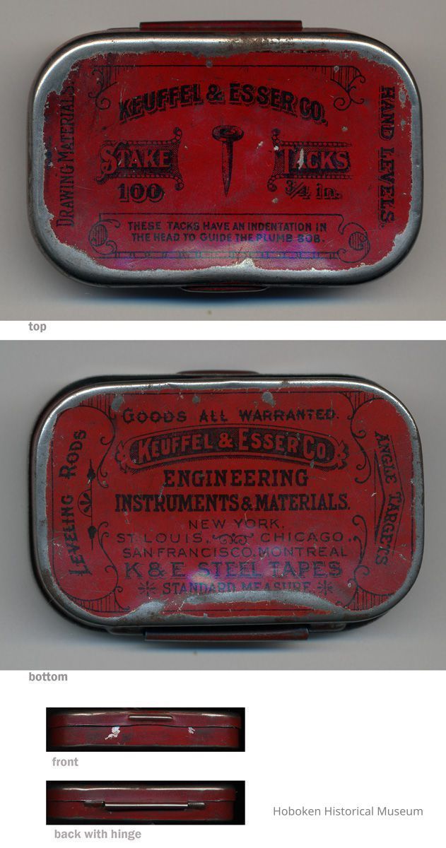 stake tacks container: top, bottom, front, back