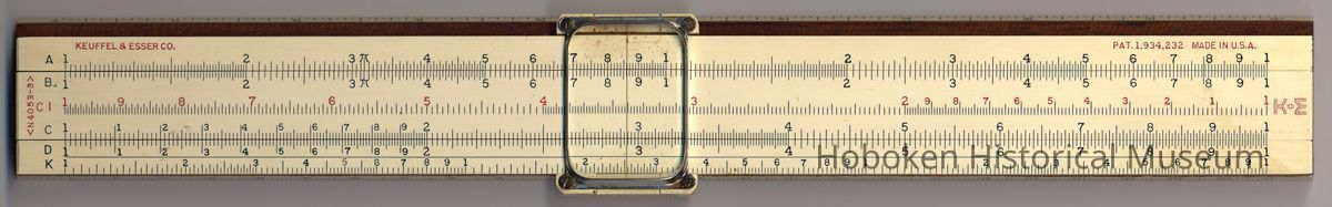 front with model number at left; scales A, B, CI, C, D, K.