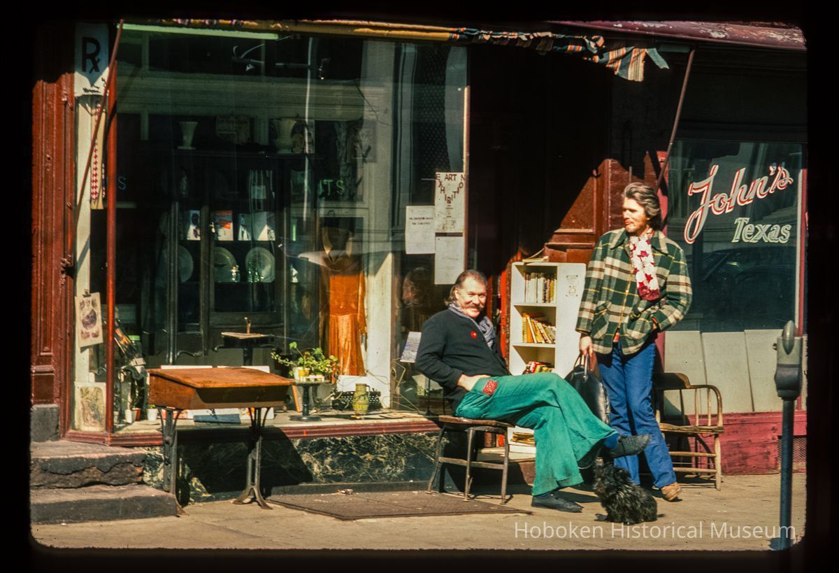 Color slide of eye-level view of a storefront on Newark between Hudson and Washington picture number 1