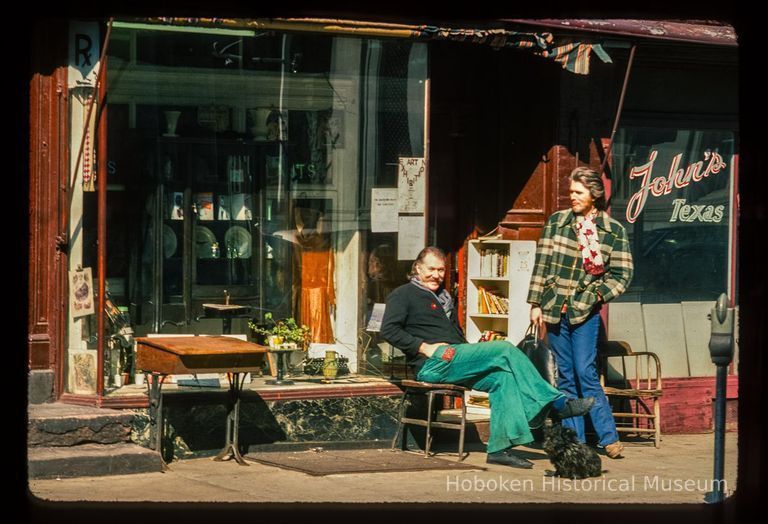 Color slide of eye-level view of a storefront on Newark between Hudson and Washington picture number 1