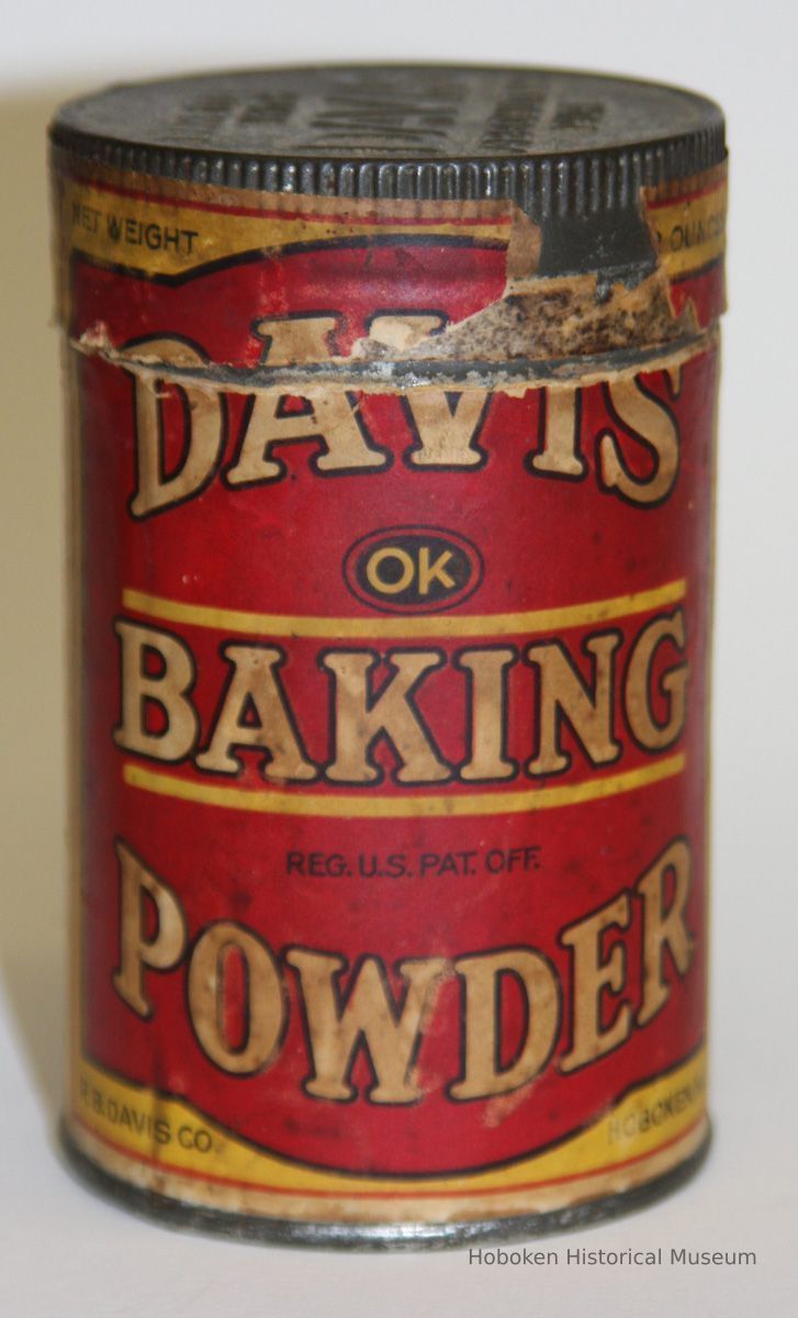 front Davis Baking Powder six or seven ounce can