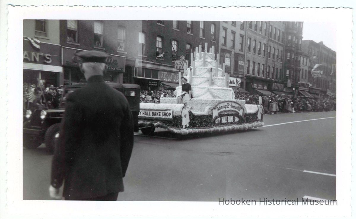 Schoning's City Hall Bake Shop float in Hoboken Centennial parade