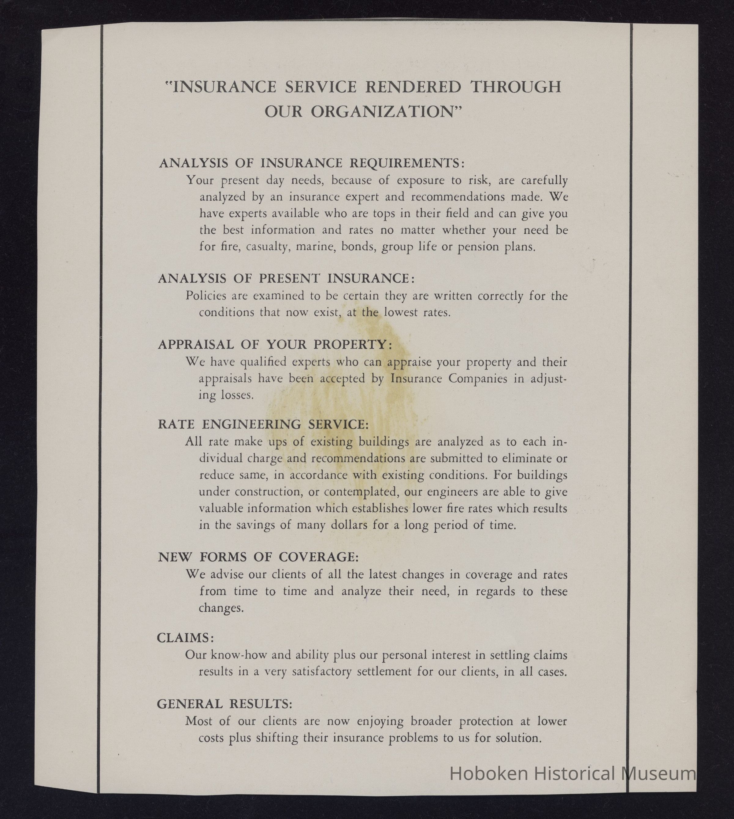 Advertising flier for insurance services. picture number 1