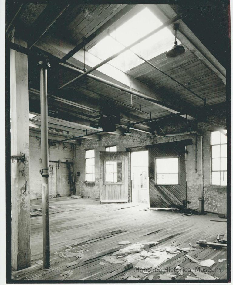 B+W photo of buildings, interiors and exteriors, of the Bethlehem Steel Shipyard, Hoboken Division, no date (ca 1990.) picture number 1