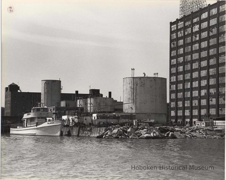 Digital image of B+W photo of the Hoboken waterfront, Hoboken, circa 1987. picture number 1