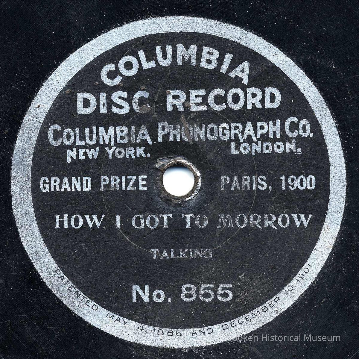 Recording with mention of Hoboken: 