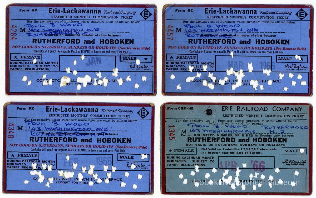 front, all four monthly tickets