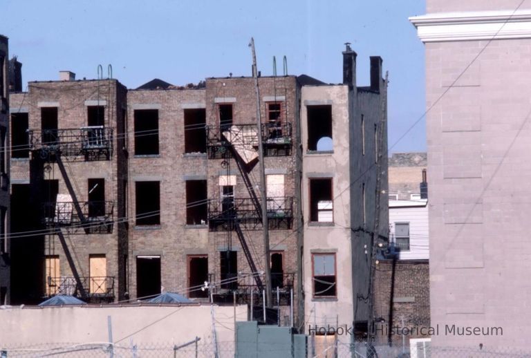 Color slide of building under renovation on or near Newark and Garden Sts., Hoboken, ca. 1983-84. picture number 1