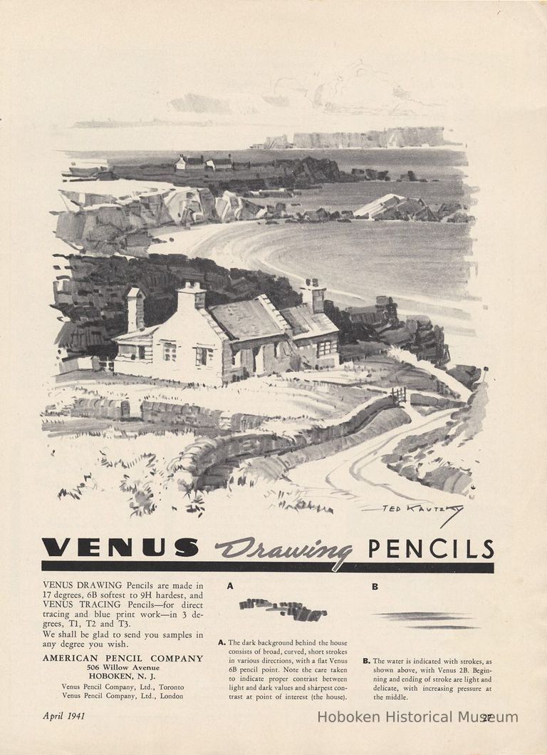 ad: Venus Drawing Pencils, April 1941