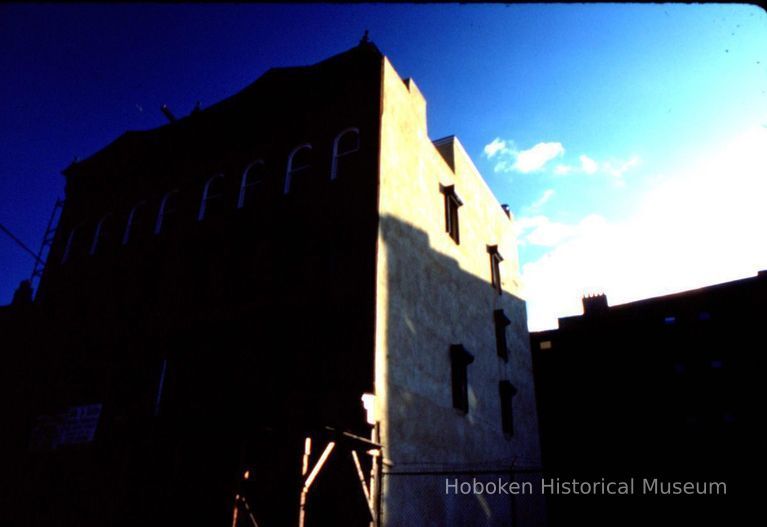 Color slide of building under renovation on or near Newark and Garden Sts., Hoboken, ca. 1984. picture number 1