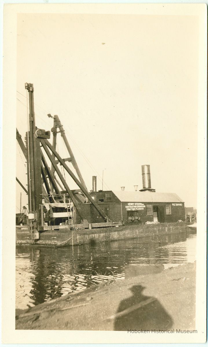 Digital image of sepia-tone photo of construction work for the Central Rail Road of N.J., Jersey City, Aug. 23,1923. picture number 1