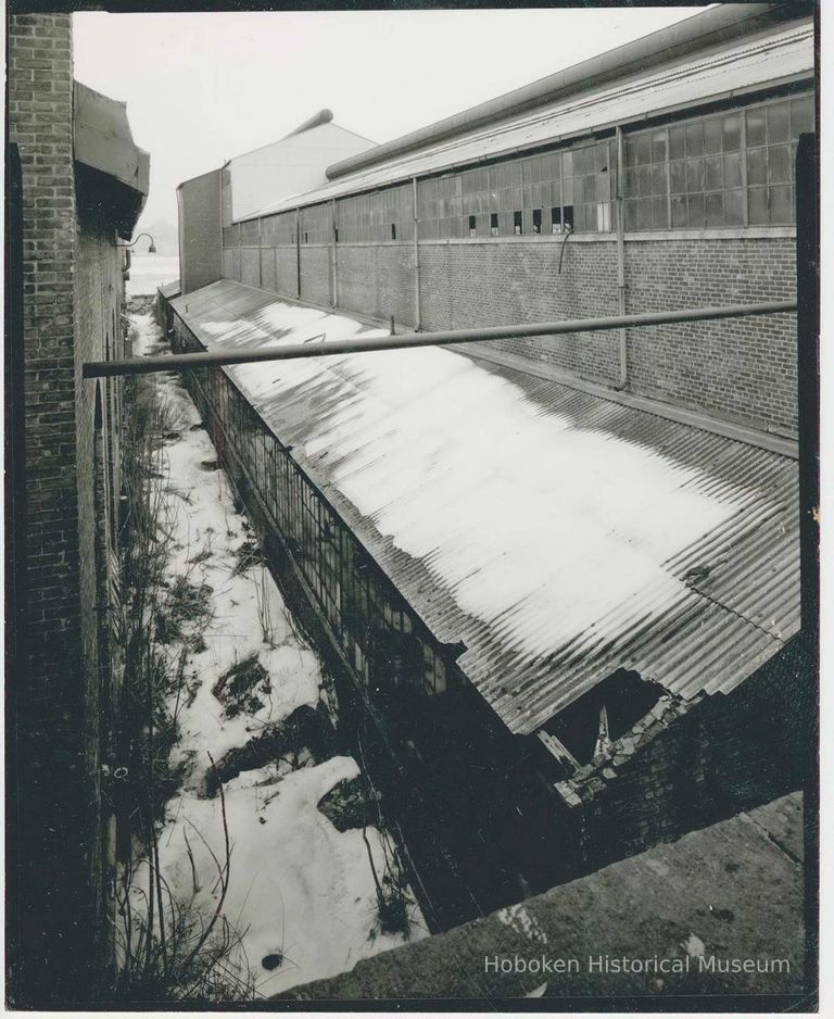 B+W photo of buildings, interiors and exteriors, of the Bethlehem Steel Shipyard, Hoboken Division, no date (ca 1990.) picture number 1