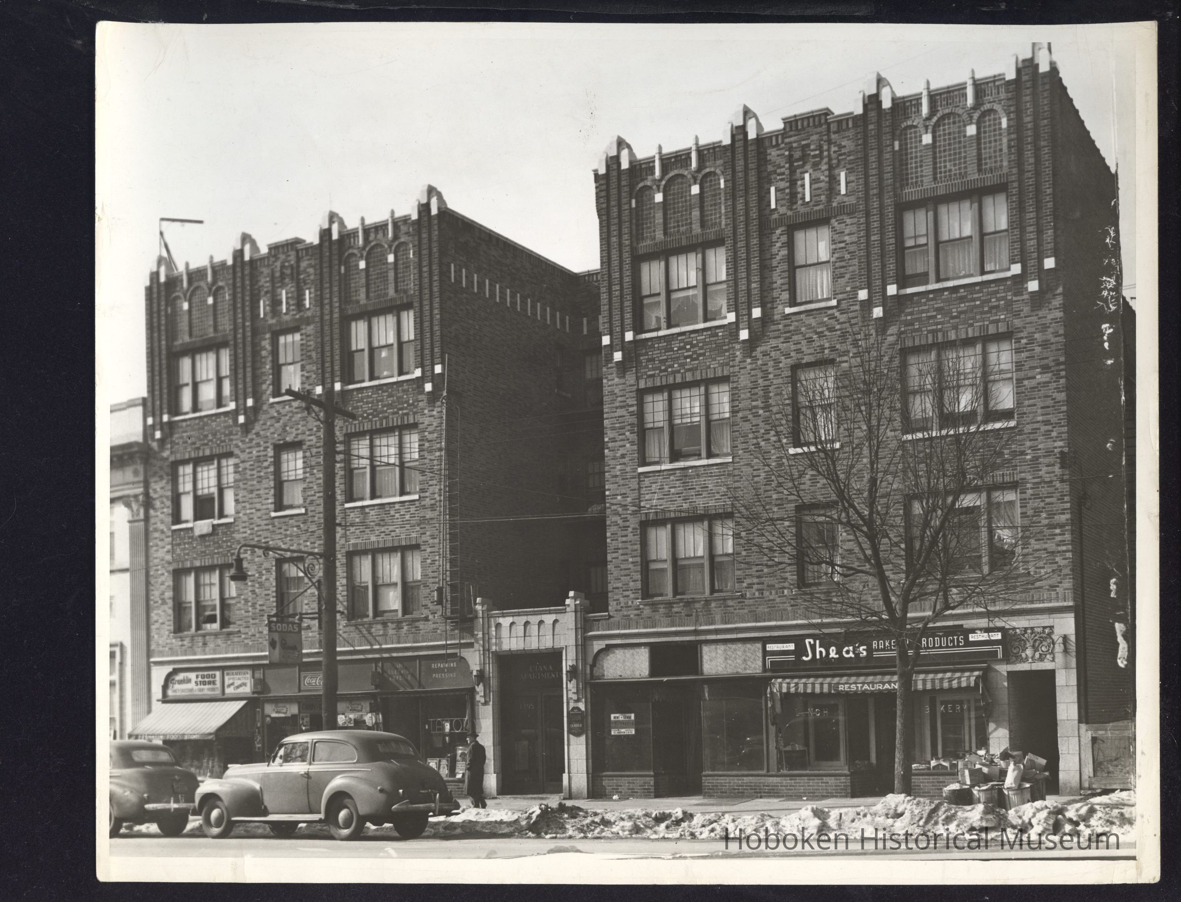 B&W photo of mixed-use apartment building at 3495 John F. Kennedy Boulevard, Jersey City. picture number 1
