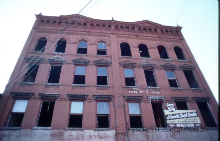 Color slide of building under renovation on or near Newark and Garden Sts., Hoboken, ca. 1983. picture number 1