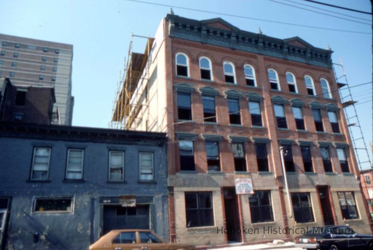 Color slide of building under renovation on or near Newark and Garden Sts., Hoboken, ca. 1984. picture number 1