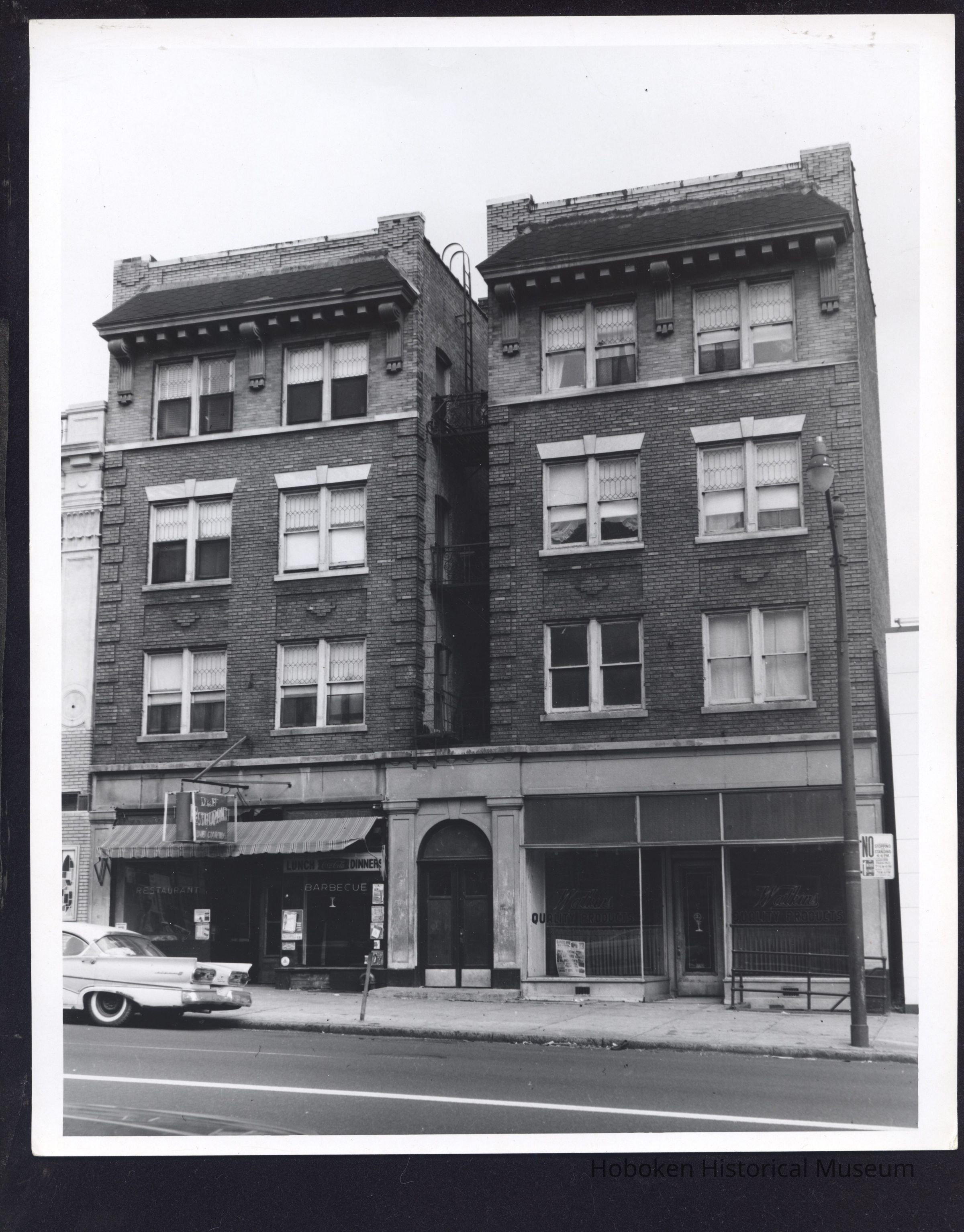 B&W photo of mixed-use apartment building at 501-503 Central Avenue, Newark. picture number 1