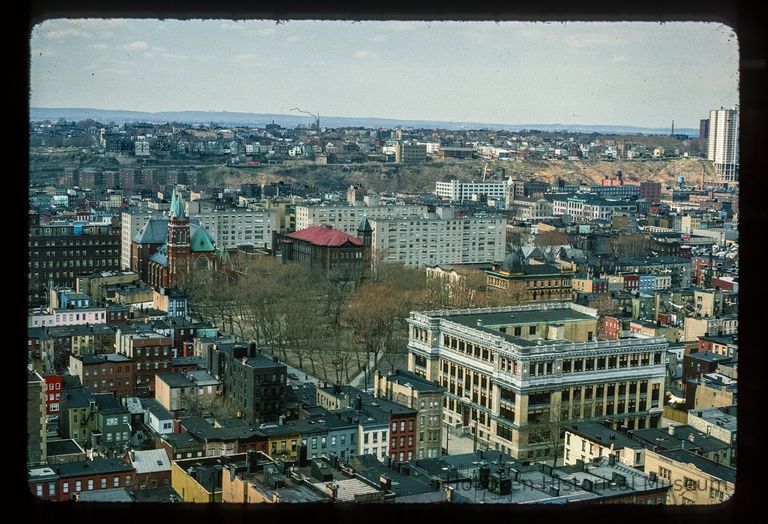 Color slide of aerial view from River & 3rd looking NW picture number 1