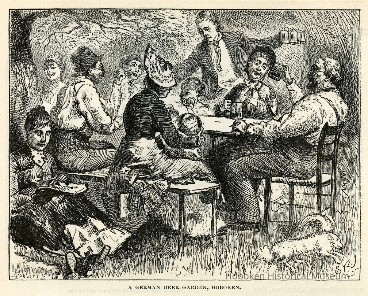 illustration pg [702]: A German Beer Garden, Hoboken
