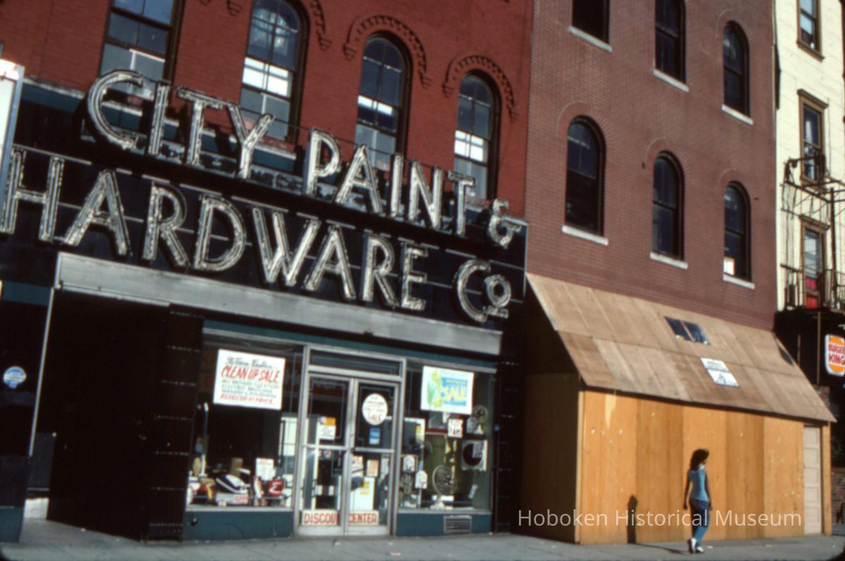 Color slide of the storefront of City Paint & Hardware Co., 227 Washington St., Hoboken, June, 1984. picture number 1