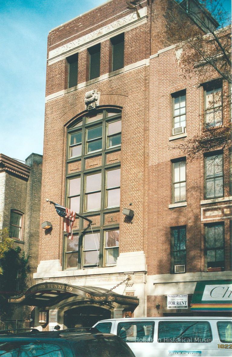 Digital image of color photo of the Christopher Street entrance to the PATH trains, New York, Nov. 2002. picture number 1