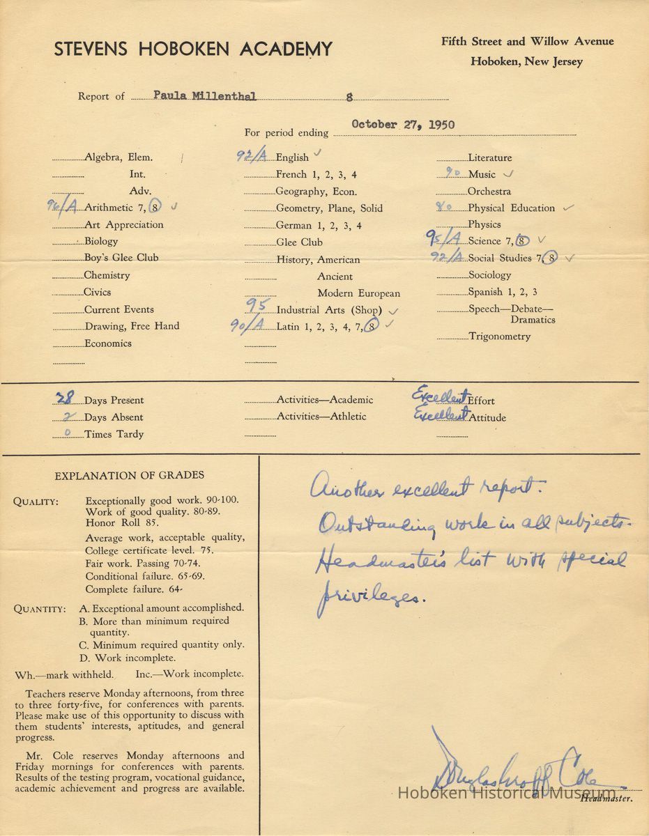 report Oct. 27, 1950