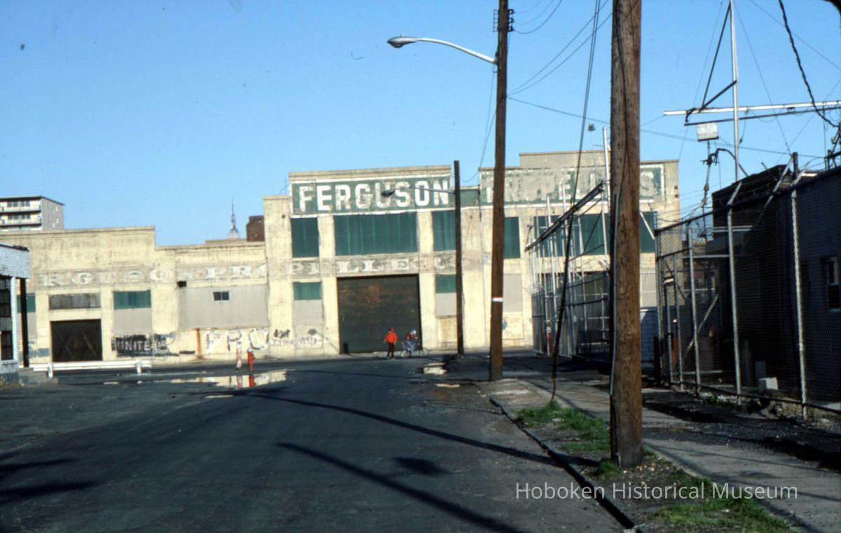 Color slide of the east facade of the Ferguson Propeller Co. building, near 1132 Clinton St., Hoboken, 1983. picture number 1