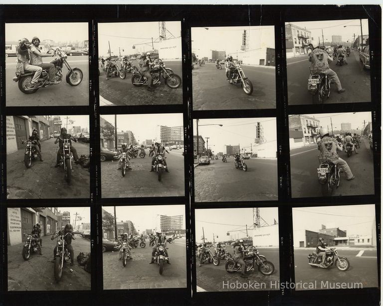 B+W negative contact sheet of images of Hoboken taken by John Conn. no date, [1976]. picture number 1