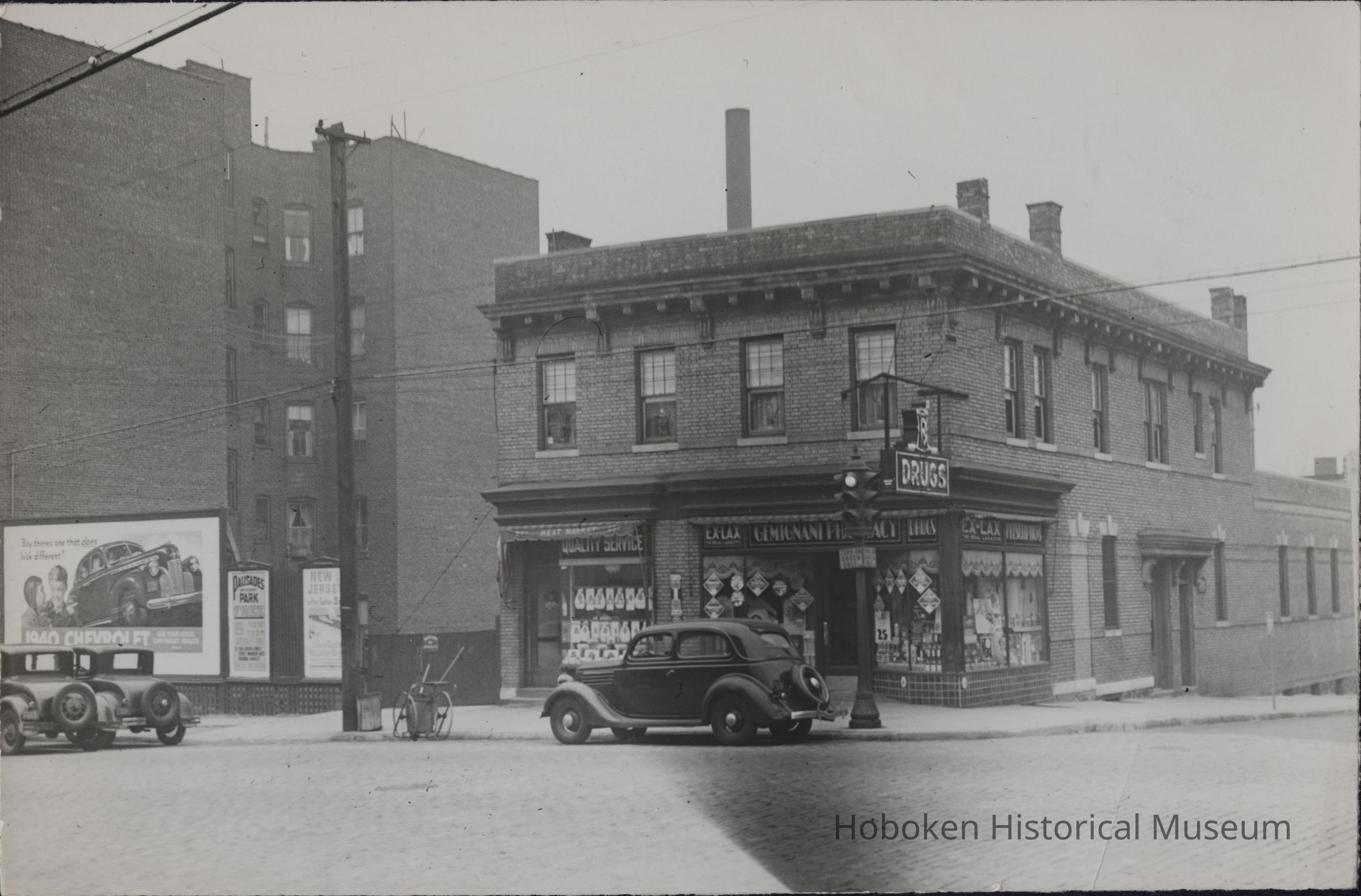 B&W photo of mixed-use apartment building at an 6129 Park Avenue, West New York. picture number 1