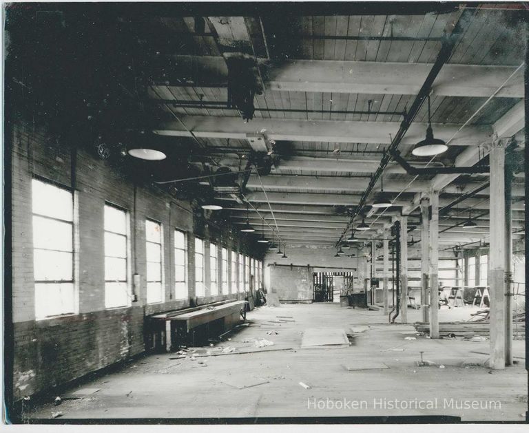 B+W photo of buildings, interiors and exteriors, of the Bethlehem Steel Shipyard, Hoboken Division, no date (ca 1990.) picture number 1