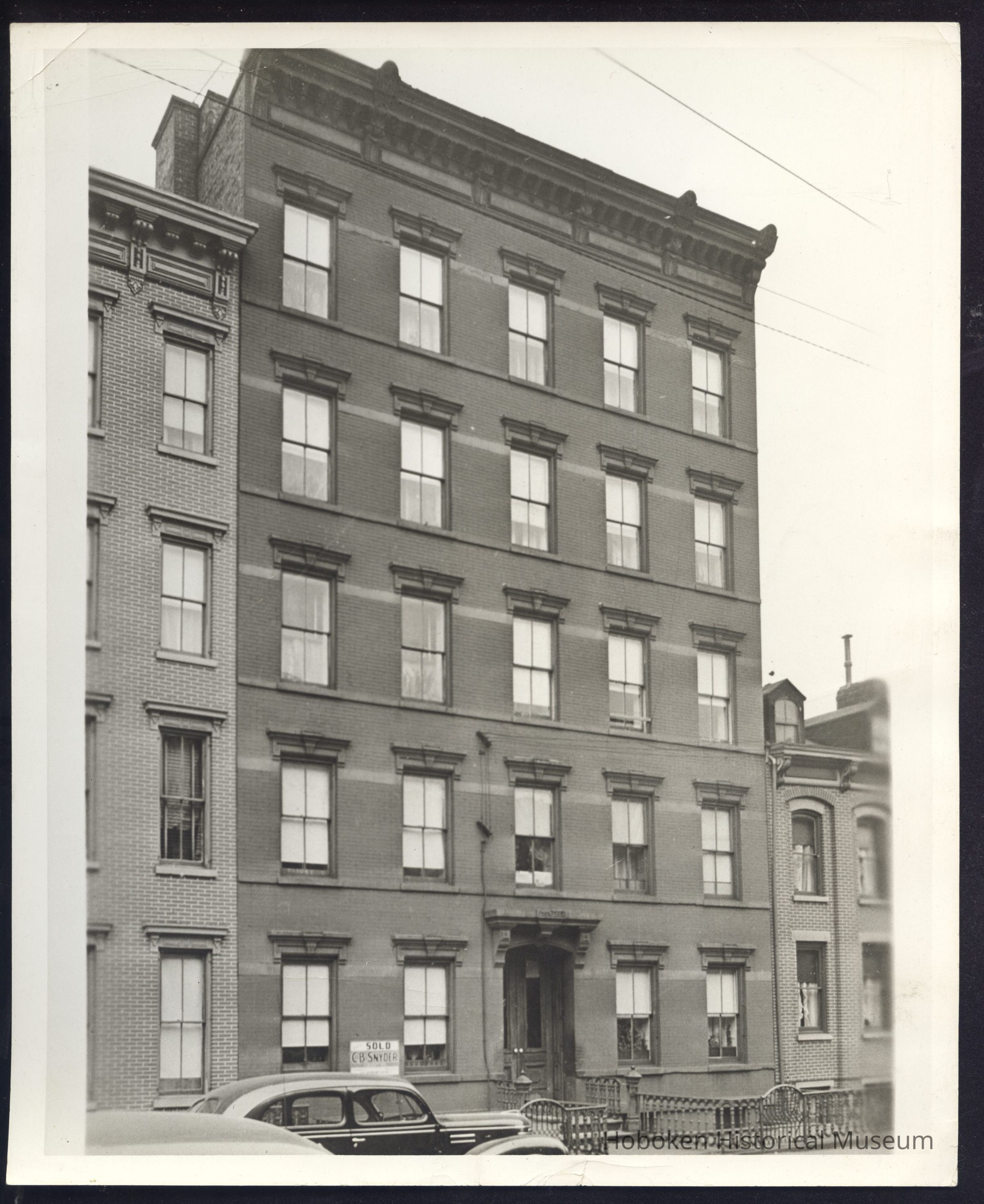 B&W photo of apartment building at 206 Bloomfield Street, Hoboken. picture number 1