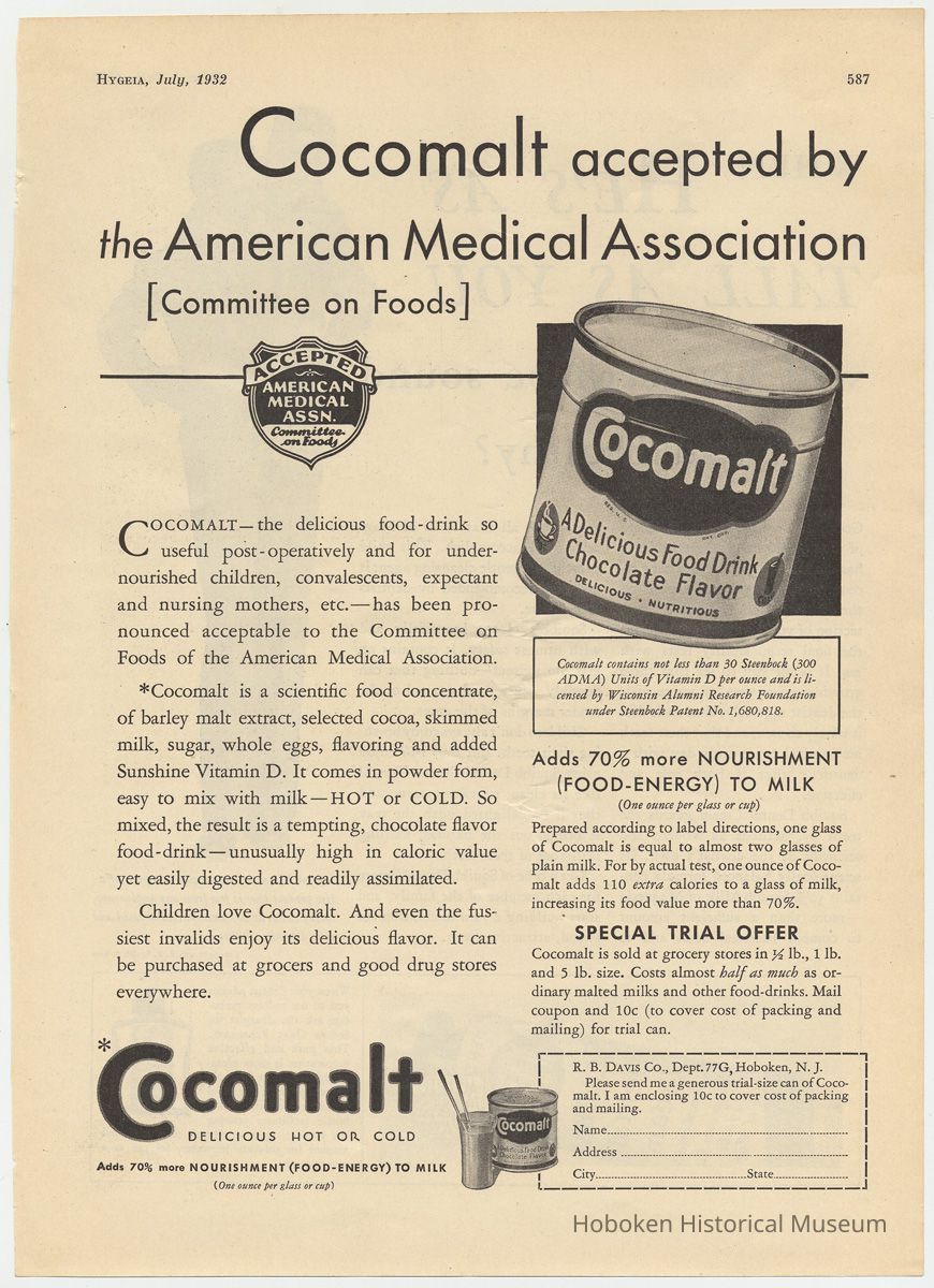 Cocomalt, Hygeia, July 1932