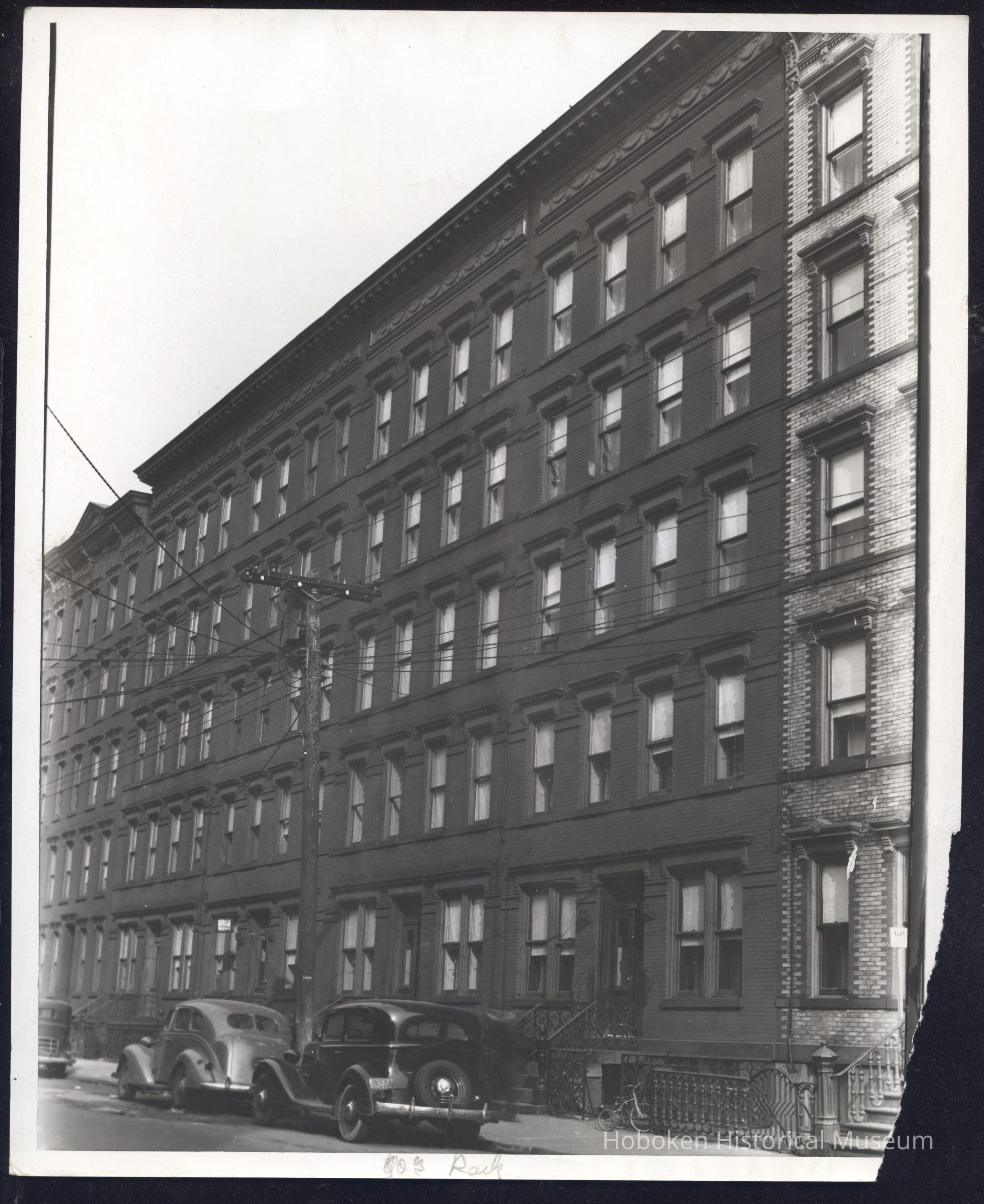 B&W photo of apartment buildings at 921-927 Park Avenue, Hoboken picture number 1