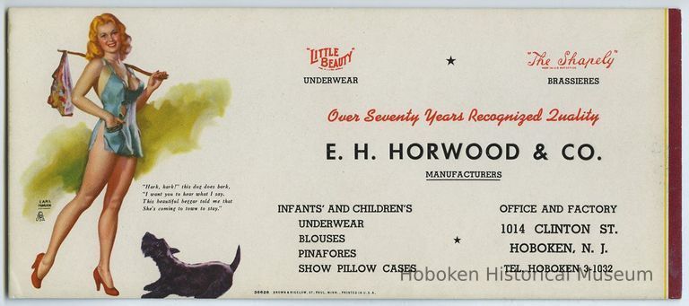 Blotter 1: B&B 36626; E.H. Horwood & Co.