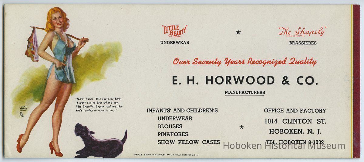 Blotter 1: B&B 36626; E.H. Horwood & Co.