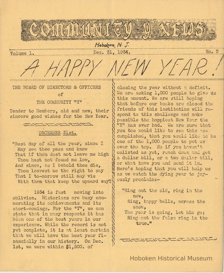 vol 1, no. 2, Dec. 31, 1934; pg [1]