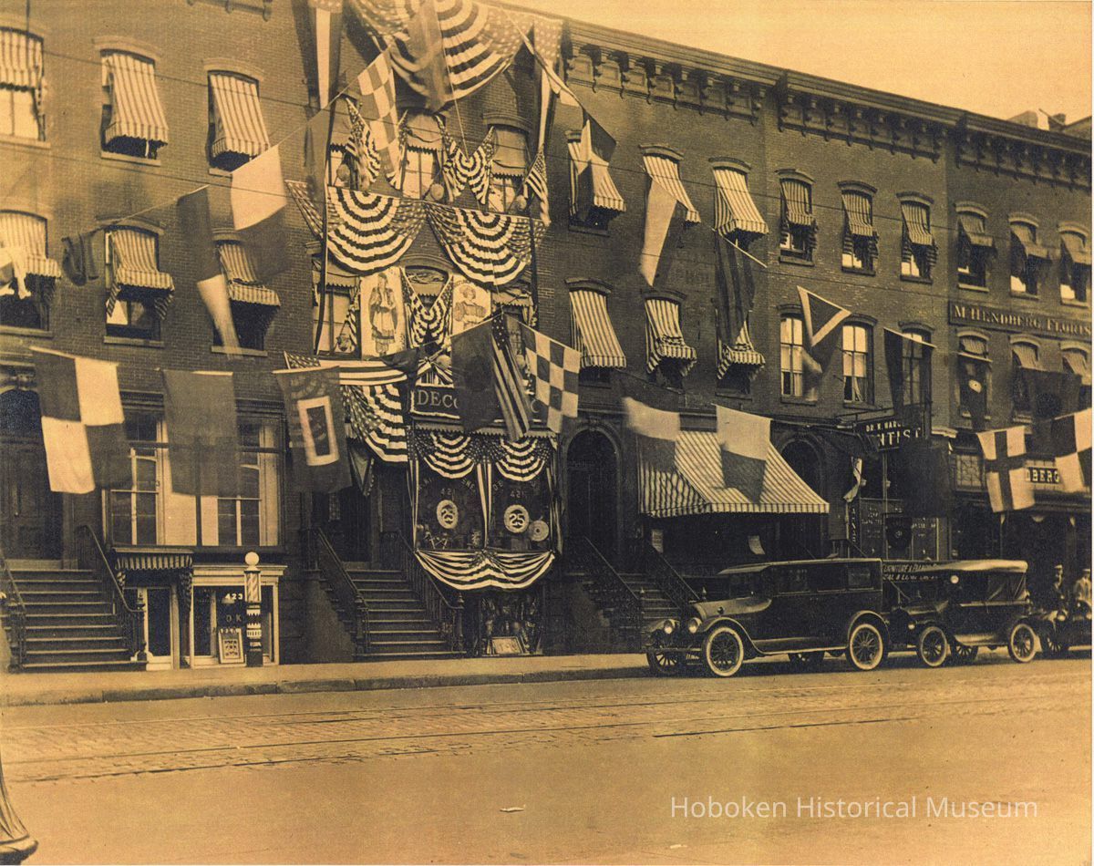 Sepia-tone photo of United Decorating Co., 421 Washington St., Hoboken, on its 25th anniversary, Sept. 7, 1924. picture number 1