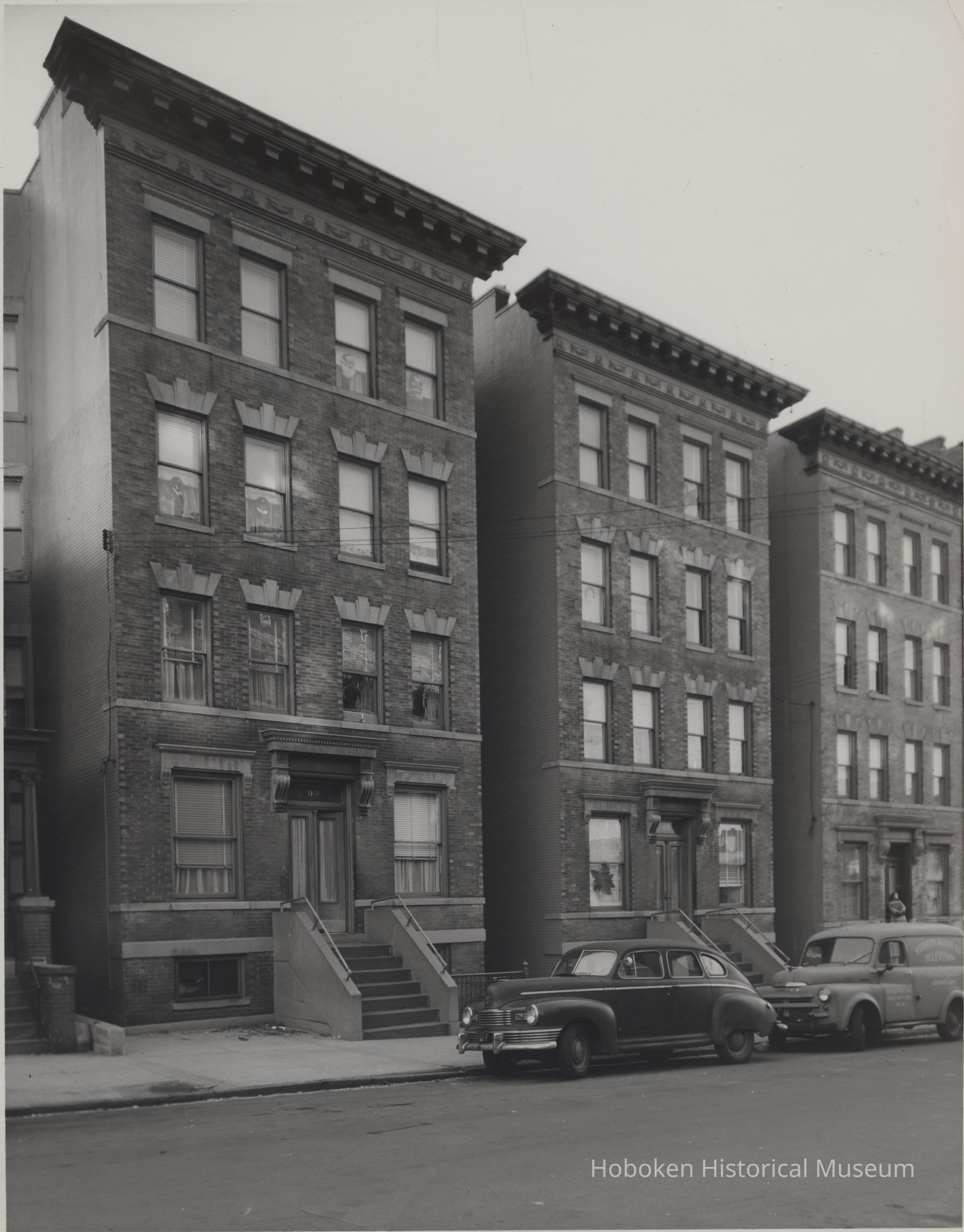 B&W photo of apartment buildings at 93-95 Clifton Terrace, Weehawken. picture number 1
