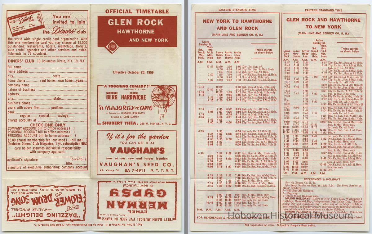 1: Glen Rock, Hawthorne & New York; both sides