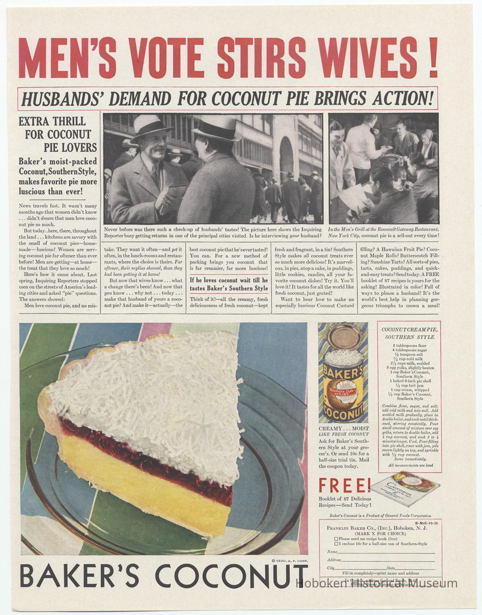 Baker's Coconut, McCall's Magazine, October 1930